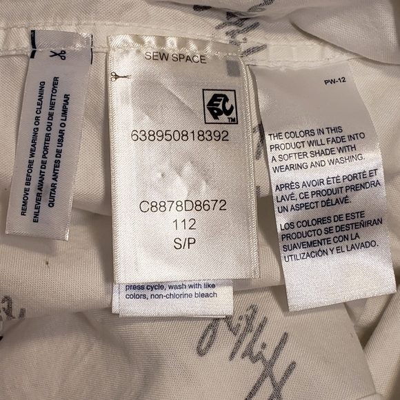 Tommy Hilfiger Spell Out Button Down Shirt White Small NWOT - Picture 8 of 10